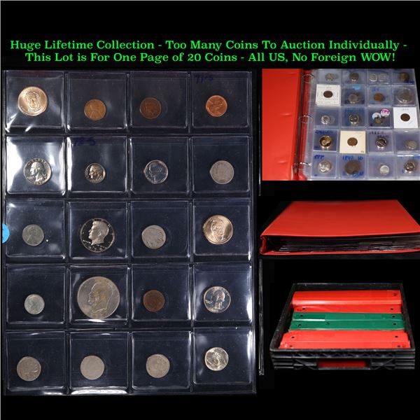 Huge Liifetime Collection - Too Many Coins To Auction Individually - This Lot is For One Page of 20 