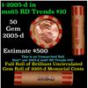 Image 1 : Shotgun Lincoln 1c roll, 2005-d 50 pcs Cointainer Wrapper