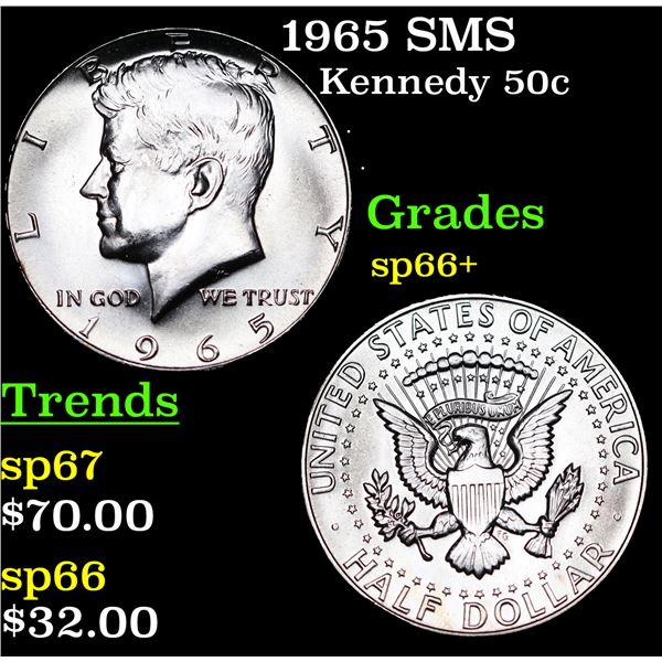 1965 SMS Kennedy Half Dollar 50c Grades sp66+