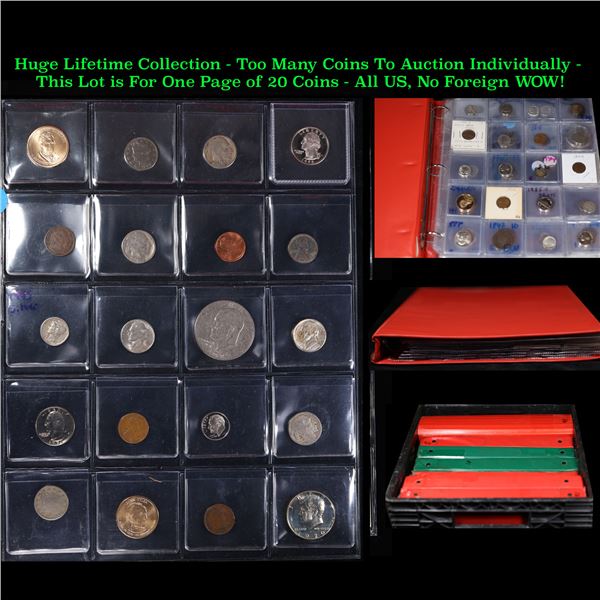 Huge Liifetime Collection - Too Many Coins To Auction Individually - This Lot is For One Page of 20 