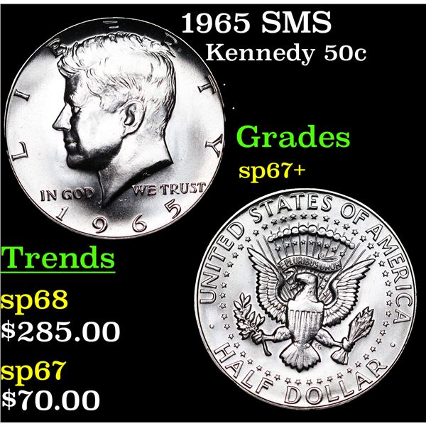 1965 SMS Kennedy Half Dollar 50c Grades sp67+