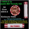 Image 1 : Shotgun Lincoln 1c roll, 2004-d 50 pcs Brandt 50c Wrapper.
