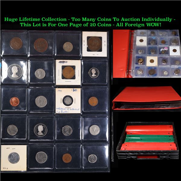 Huge Liifetime Collection - Too Many Coins To Auction Individually - This Lot is For One Page of 20 