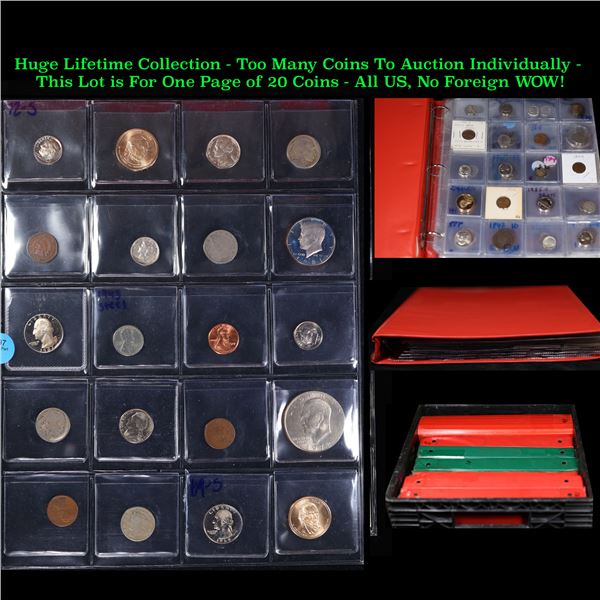 Huge Liifetime Collection - Too Many Coins To Auction Individually - This Lot is For One Page of 20 