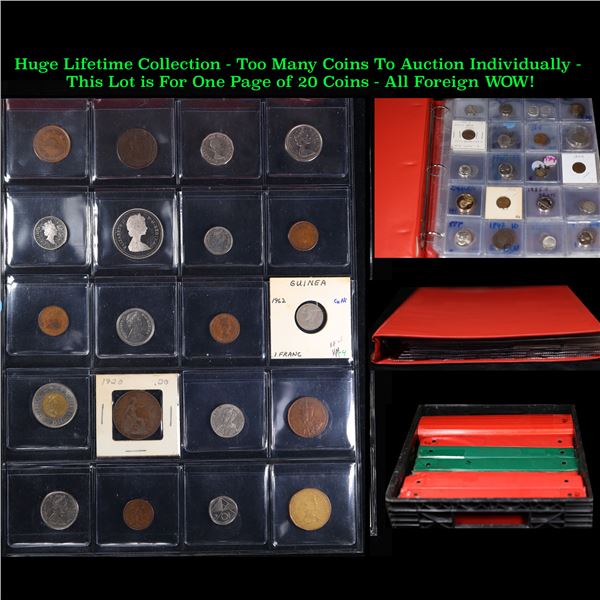 Huge Liifetime Collection - Too Many Coins To Auction Individually - This Lot is For One Page of 20 