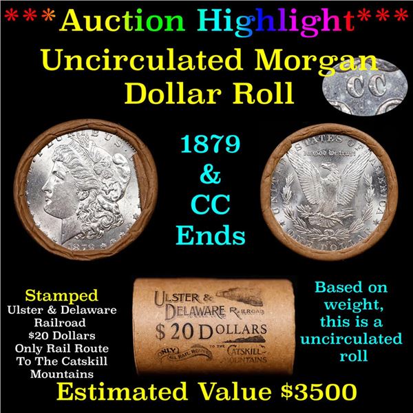 ***Auction Highlight*** 1879 & CC Uncirculated Morgan Dollar Shotgun Roll (fc)