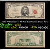 Image 1 : 1963 **Star Note** $5 Red Seal United States Note Grades vf+