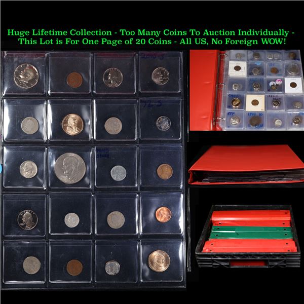 Huge Liifetime Collection - Too Many Coins To Auction Individually - This Lot is For One Page of 20 