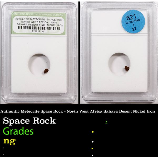 Authentic Meteorite Space Rock - North West Africa Sahara Desert Nickel Iron Graded By INB