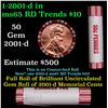 Image 1 : Shotgun Lincoln 1c roll, 2001-d 50 pcs Brandt 50c Wrapper.