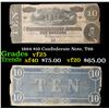 Image 1 : 1864 $10 Confederate Note, T68 Grades vf+