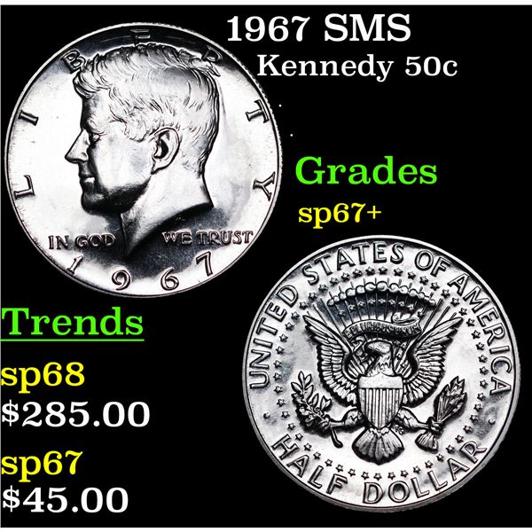 1967 SMS Kennedy Half Dollar 50c Grades sp67+