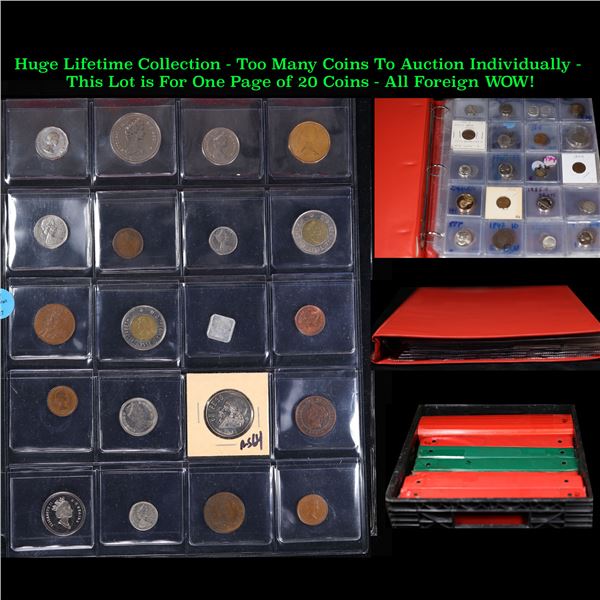 Huge Liifetime Collection - Too Many Coins To Auction Individually - This Lot is For One Page of 20 