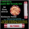 Image 1 : Shotgun Lincoln 1c roll, 1979-d 50 pcs Brandt 50c Wrapper.