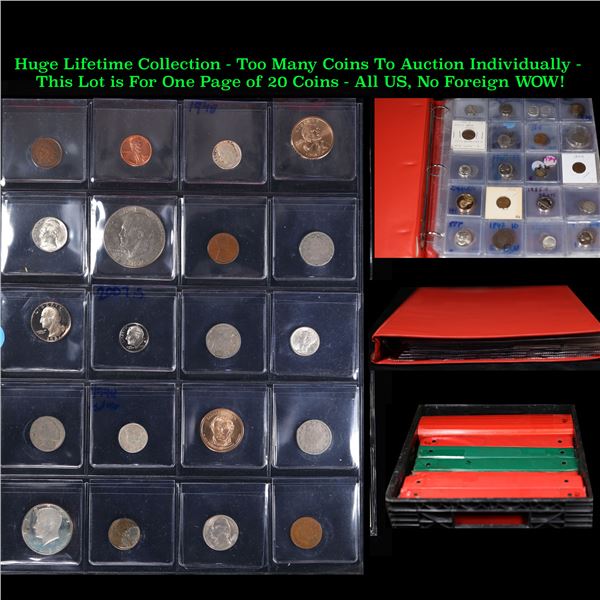 Huge Liifetime Collection - Too Many Coins To Auction Individually - This Lot is For One Page of 20 