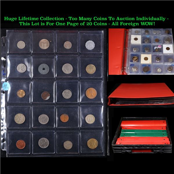 Huge Liifetime Collection - Too Many Coins To Auction Individually - This Lot is For One Page of 20 