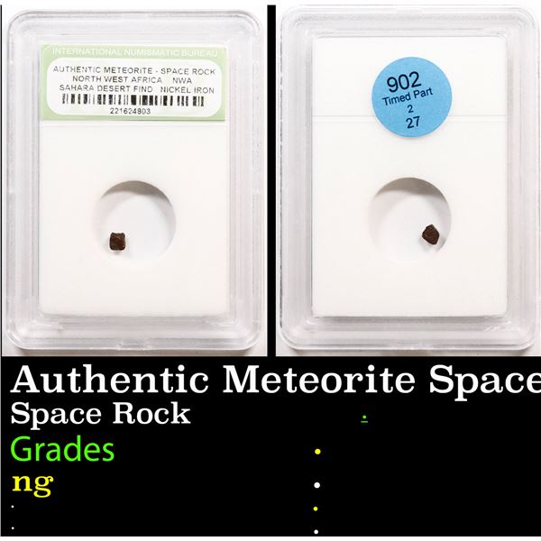 Authentic Meteorite Space Rock - North West Africa Sahara Desert Nickel Iron Graded By INB