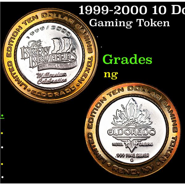 1999-2000 10 Dollar Limited Edition Gaming Token .999 Silver - El Dorado Reno