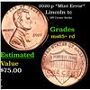 Image 1 : 2020-p *Mint Error* Lincoln Cent 1c Grades Gem+ Unc RD