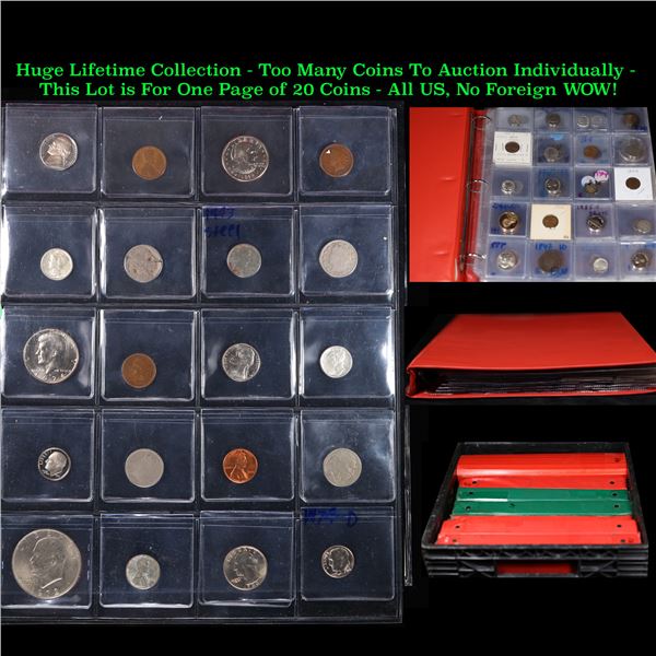 Huge Liifetime Collection - Too Many Coins To Auction Individually - This Lot is For One Page of 20 