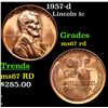 Image 1 : 1957-d Lincoln Cent 1c Grades GEM++ Unc RD