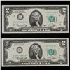 Image 2 : 2x Consecutive 1976 $2 Federal Reserve Notes (Philadelphia, PA) All CU! Grades Brilliant Uncirculate