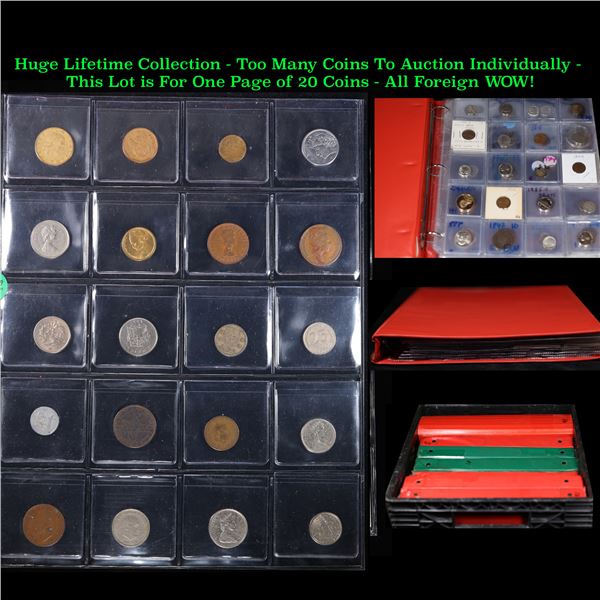 Huge Liifetime Collection - Too Many Coins To Auction Individually - This Lot is For One Page of 20 