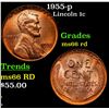 Image 1 : 1955-p Lincoln Cent 1c Grades GEM+ Unc RD