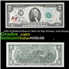Image 1 : 1976 $2 Federal Reserve Note 1st Day of Issue, with Stamp Grades Gem CU
