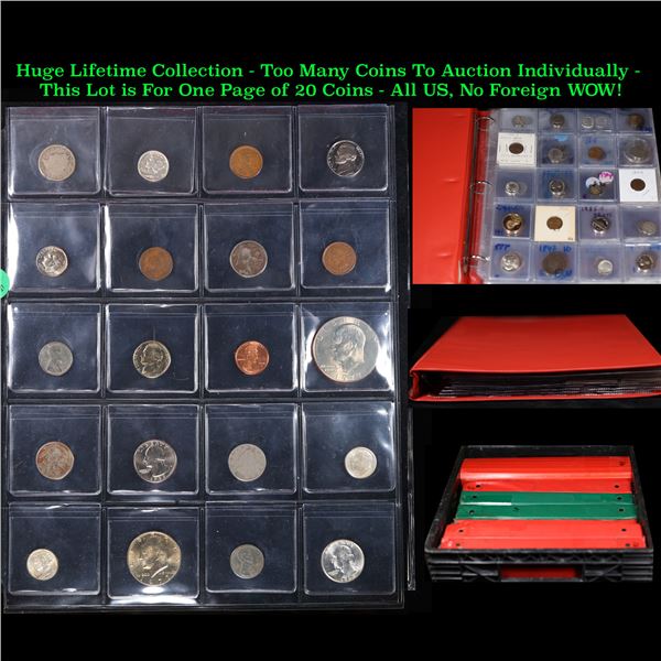 Huge Liifetime Collection - Too Many Coins To Auction Individually - This Lot is For One Page of 20 