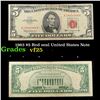 Image 1 : 1963 $5 Red seal United States Note Grades vf+