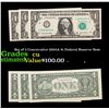 Image 1 : Set of 3 Concecutive 2003A $1 Federal Reserve Note Grades CU