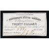 Image 2 : 1861 Confederate Twenty $20 interest Note  Grades Select CU