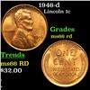 Image 1 : 1946-d Lincoln Cent 1c Grades GEM+ Unc RD