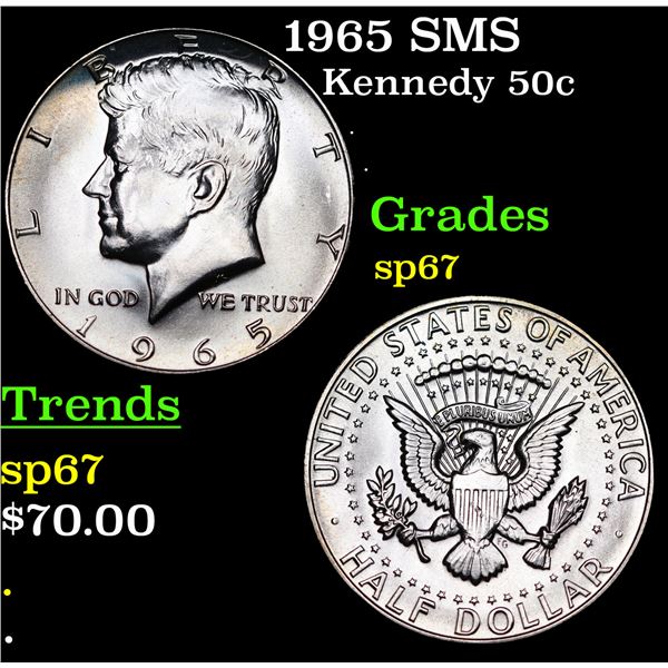 1965 SMS Kennedy Half Dollar 50c Grades sp67