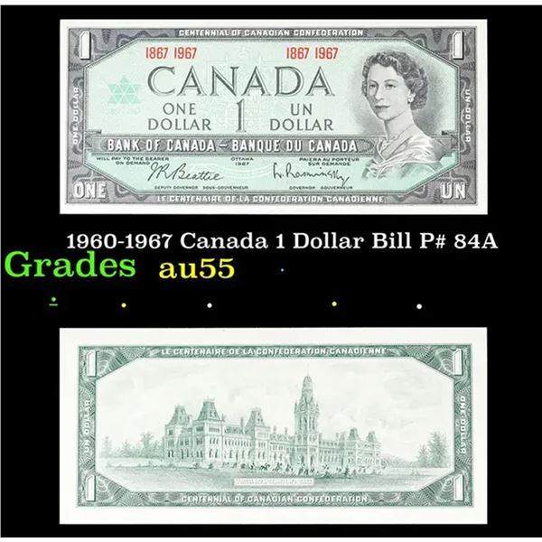 1960-1967 Canada 1 Dollar Bill P# 84A Grades Choice AU