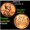Image 1 : 1957-d Lincoln Cent 1c Grades GEM+ Unc RD