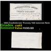 Image 1 : 1861 Confederate Twenty $20 interest Note  Grades Select CU