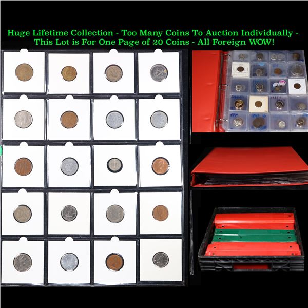 Huge Liifetime Collection - Too Many Coins To Auction Individually - This Lot is For One Page of 20 