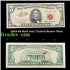 Image 1 : 1963 $5 Red seal United States Note Grades vf++