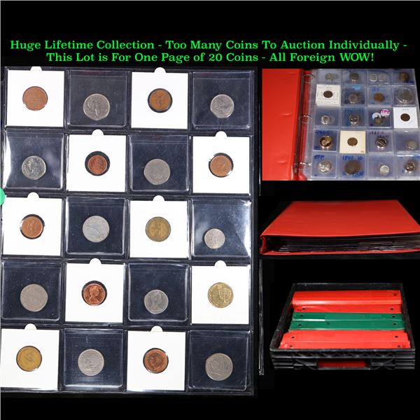 Huge Liifetime Collection - Too Many Coins To Auction Individually - This Lot is For One Page of 20 