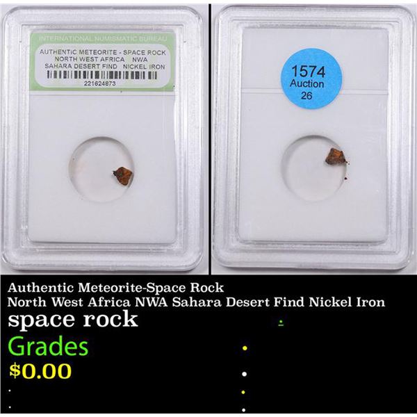 Authentic Meteorite Space Rock - North West Africa Sahara Desert Nickel Iron Graded By INB