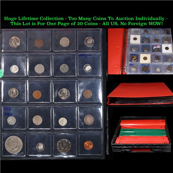 Huge Liifetime Collection - Too Many Coins To Auction Individually - This Lot is For One Page of 20 