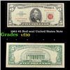 Image 1 : 1963 $5 Red seal United States Note Grades vf++