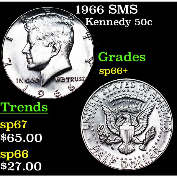 1966 SMS Kennedy Half Dollar 50c Grades sp66+