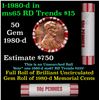 Image 1 : Shotgun Lincoln 1c roll, 1980-d 50 pcs Brandt 50c Wrapper.