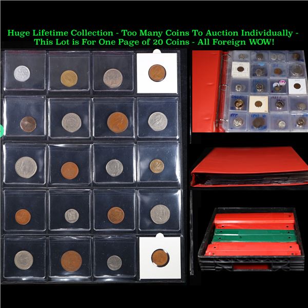 Huge Liifetime Collection - Too Many Coins To Auction Individually - This Lot is For One Page of 20 