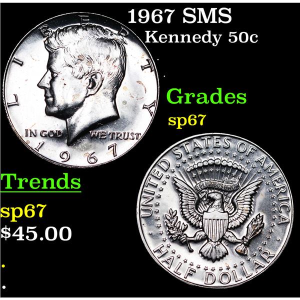 1967 SMS Kennedy Half Dollar 50c Grades sp67