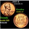 Image 1 : 1957-d Lincoln Cent 1c Grades GEM+ Unc RD