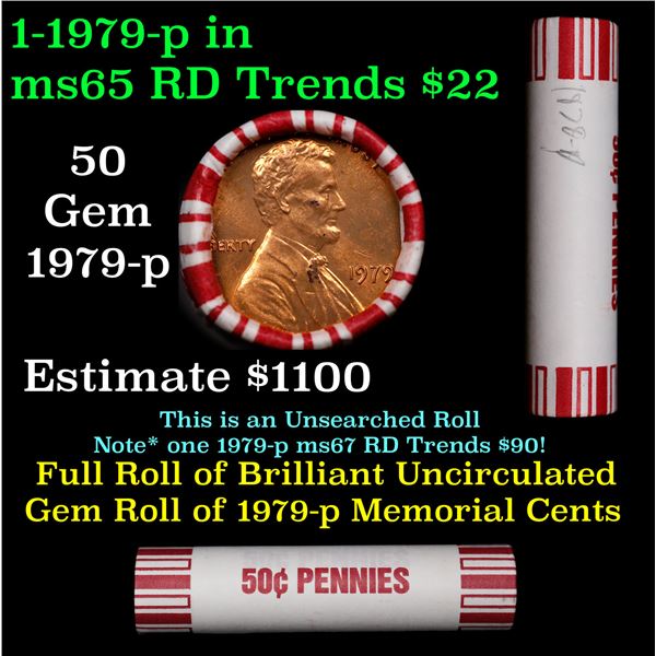 Shotgun Lincoln 1c roll, 1978-p 50 pcs Brandt 50c Wrapper.